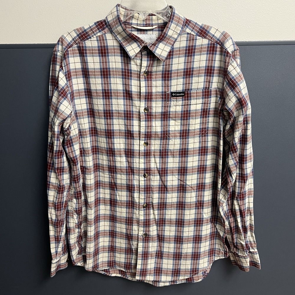 Columbia Sportswear‎ Company Button Down Red/Blue Flannel Plaid Size Medium